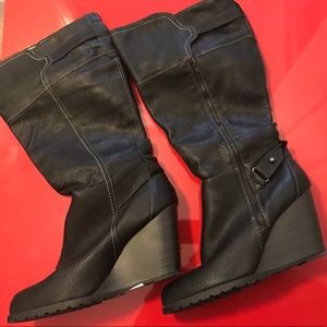 Sbicca Wide Calf Wedge Heel Women’s Boots